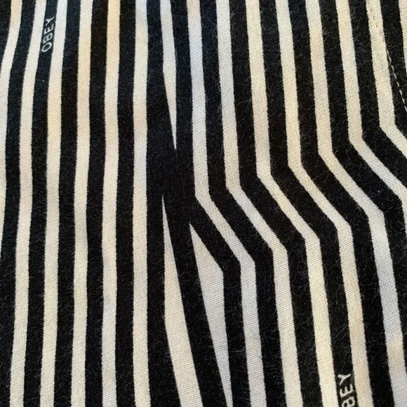Obey No 89 Black & White Striped Dress Sz M - Picture 7 of 9